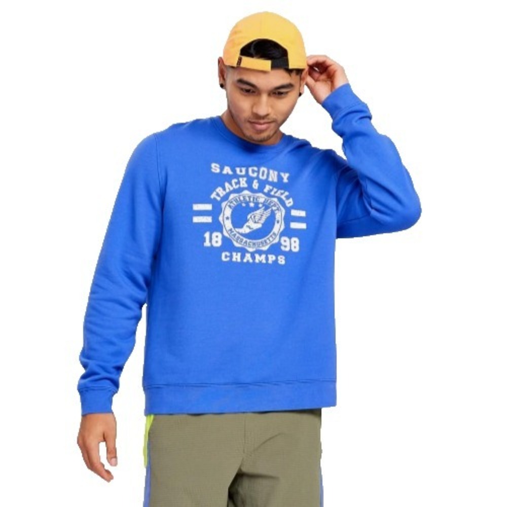 Saucony Man's Size M - Rested Crew Sweatshirt - Royal Blue